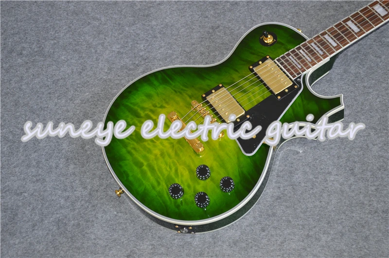 Suneye зеленые стеганые электрические Позолоченные элементы гитары левшей гитара