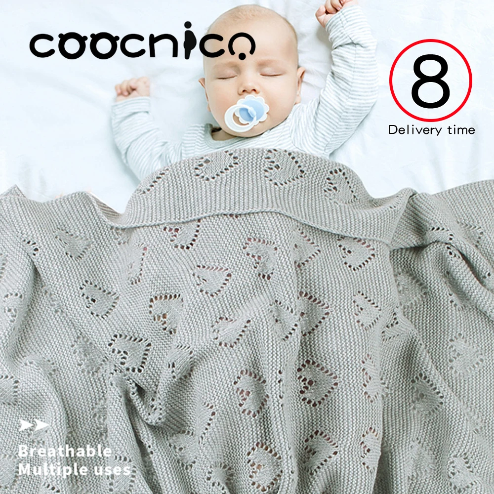 Полотенце для новорожденных вязаное одеяло детское теплое мягкое Пеленальное