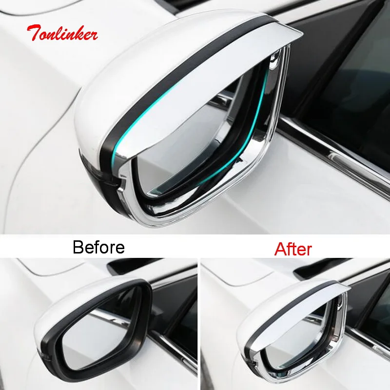 

Tonlinker Exterior Car Door Rear view mirror Cover sticker for HONDA ACCORD 2018-19 Car Styling 2 PCS ABS Chrome Cover sticker