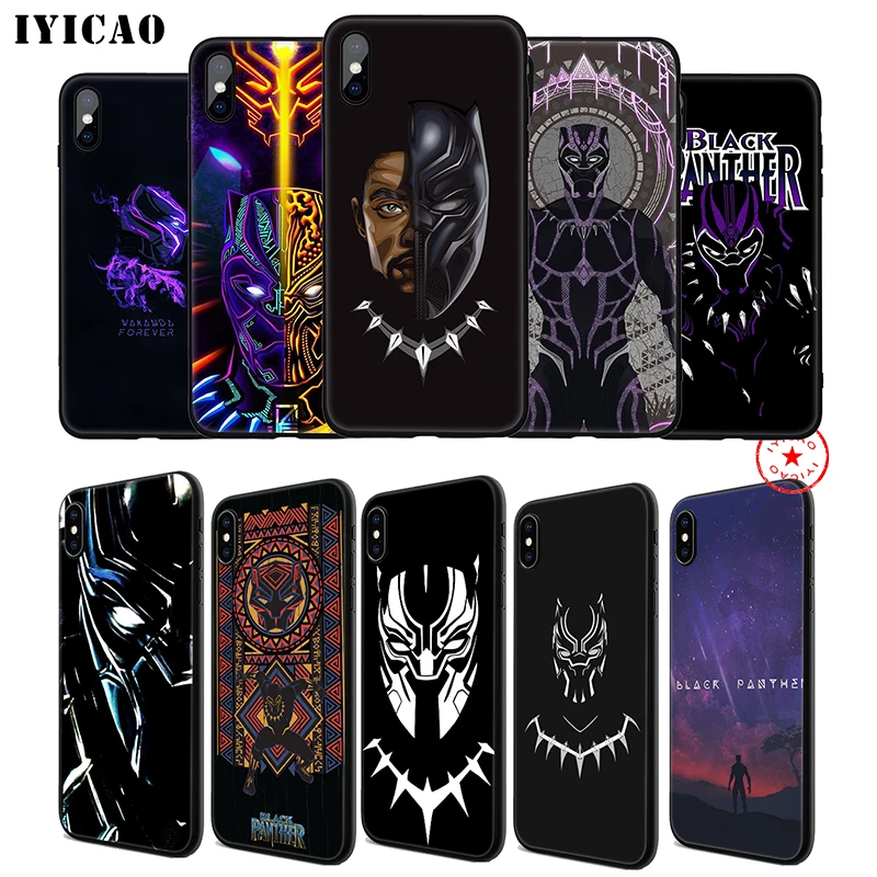 IYICAO Черная пантера Marvel мягкий чехол для телефона iPhone 11 Pro XR X XS Max 6 6S 7 8 Plus 5 5S SE