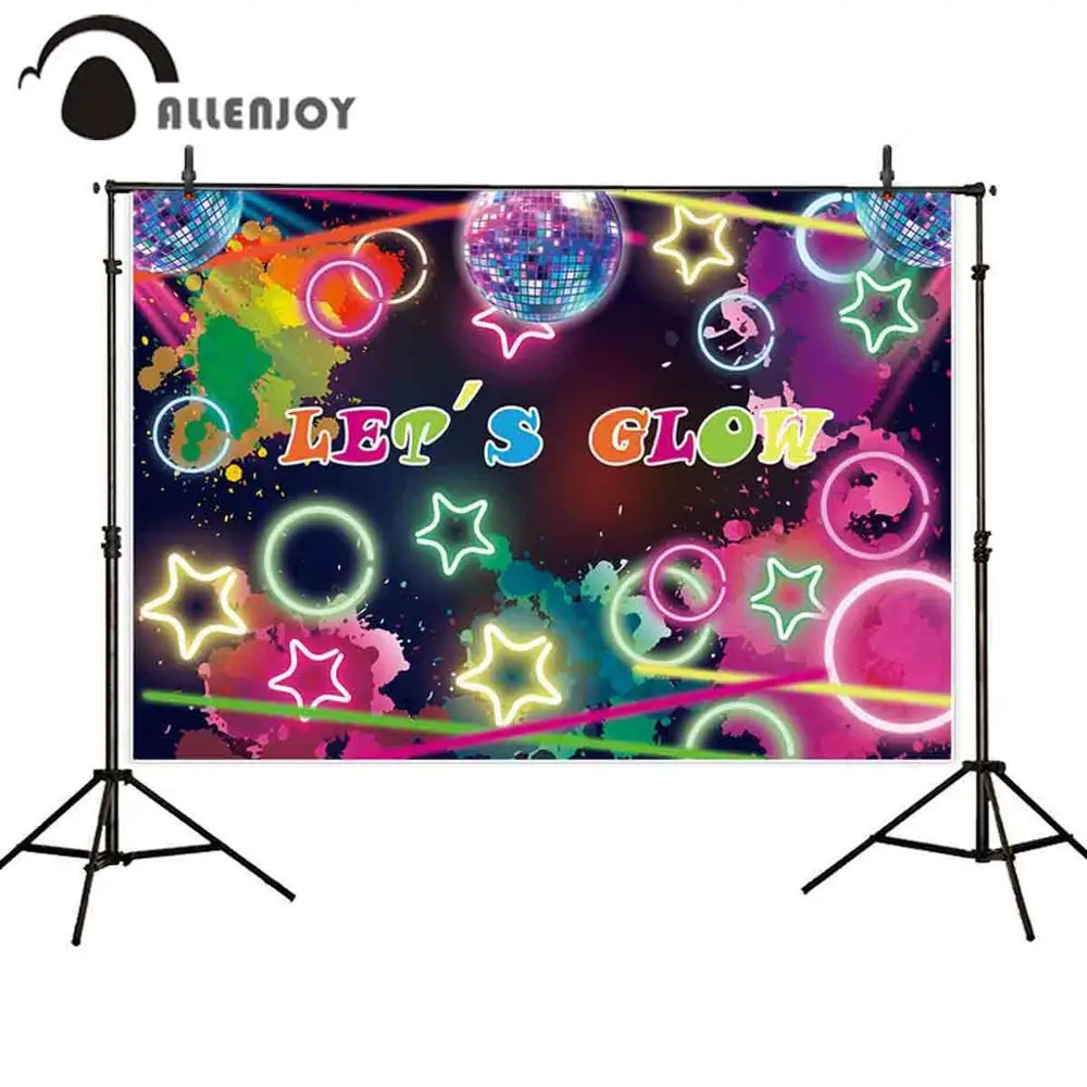 Фотофон allenjoy фоны светящиеся вечерние граффити звезды диско Блестящий