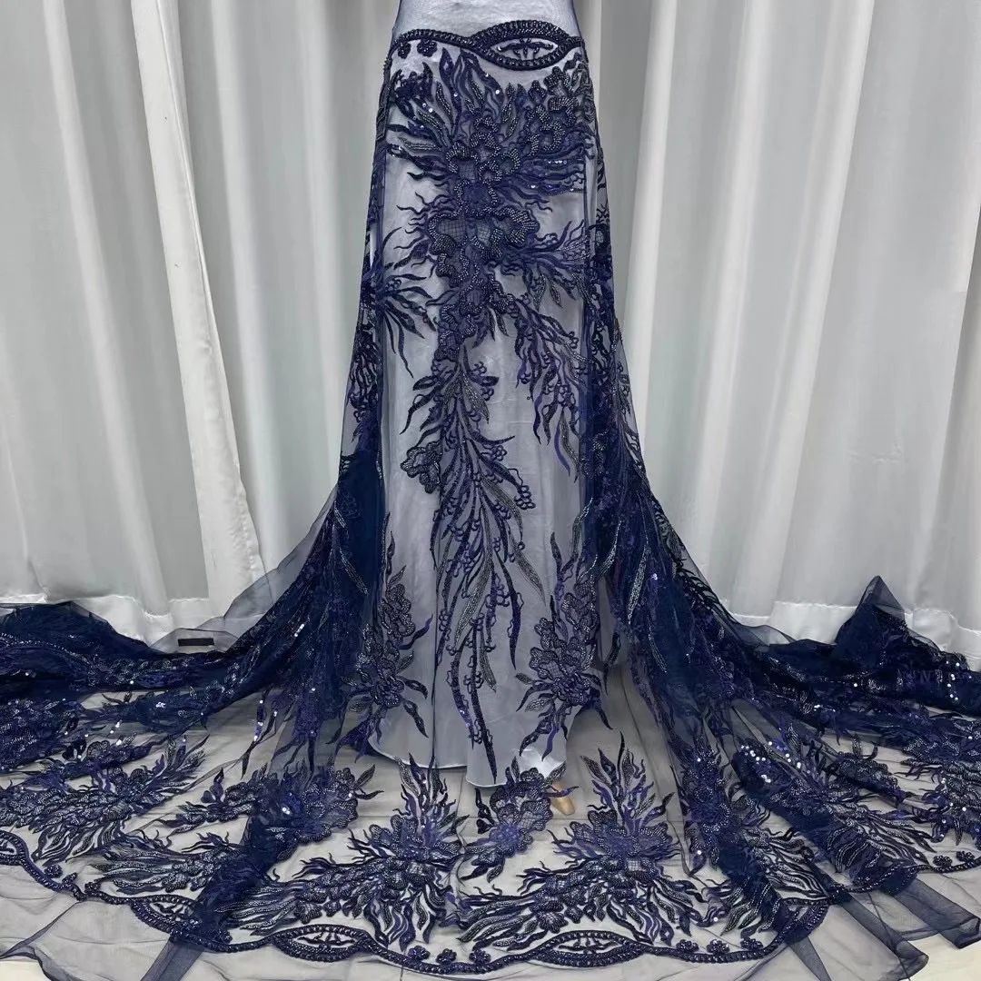 

Pink African Net Lace Fabric 2021 High Quality Elegant French Velvet Tulle Lace Nigerian Sequins Lace Fabrics For Wedding Dress