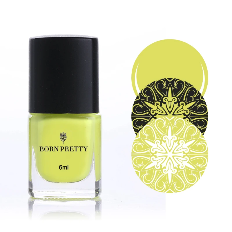 6ml 4 BORN PRETTY, яркие цвета, лак для ногтей, тиснение, черный, сладкий стиль, штамп для ногтей, пластина, лак для печати изображений, маникюрный лак, 15 мл, 6 мл - Цвет: 6ml 4