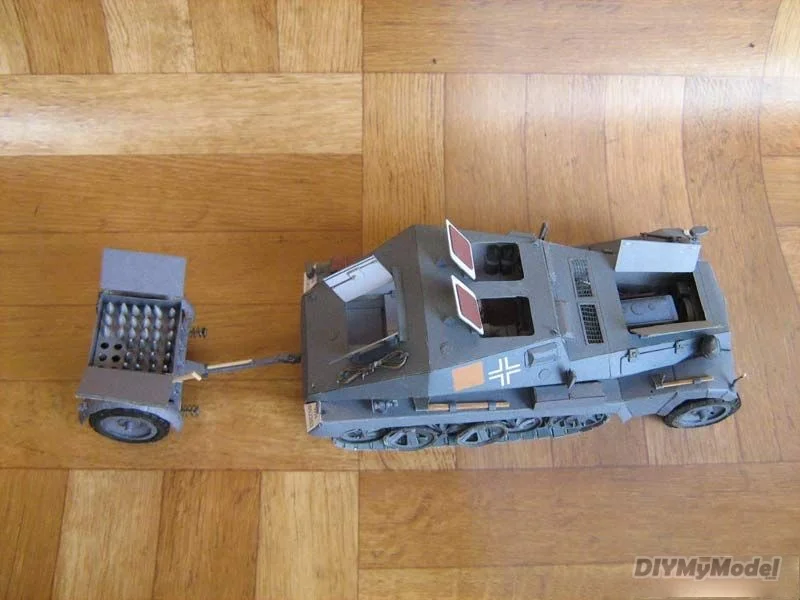 Veh&iacute;culo de transporte blindado para manualidades, modelo de papel hecho a mano, rompecabezas de juguete, regalo, accesorios de pel&iacute;cula RU(Origin), modelo alem&aacute;n sd.kfz.252-3