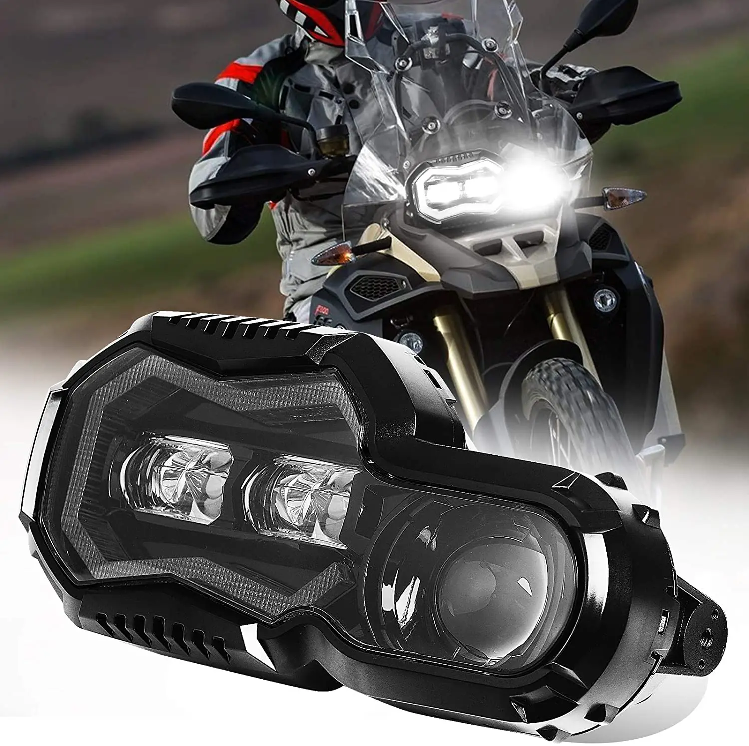 

For BMW F800GS F800R F 650 700 800 GS F 800GS ADV Adventure Motorcycle LED Headlight E-mark Assembly With DRL Hi Low Beam 110W