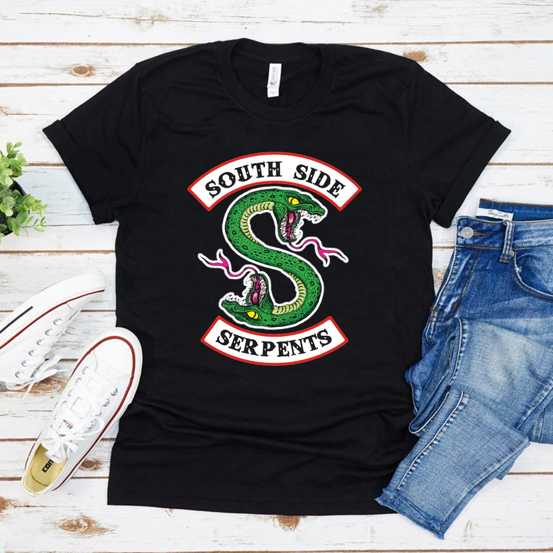 Футболка Riverdale с принтом South Side Serpents женская футболка Винтажная в стиле Харадзюку