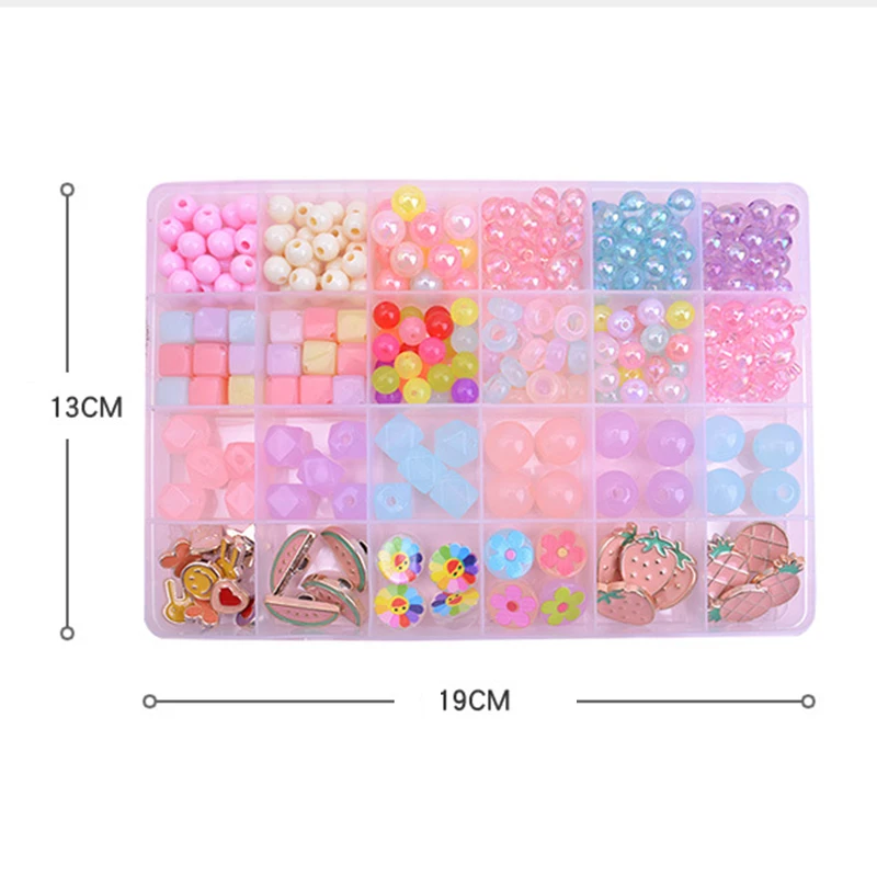 

Kids DIY Handmade Beaded Toy With Accessory Set Children Creative 24 Grid Girl Necklace Bracelet Educational Children Gift