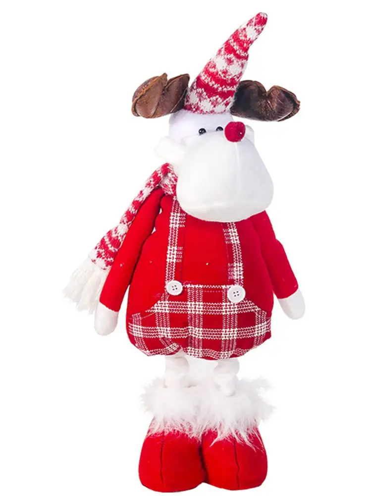 Милая Музыкальная кукла Санта Клауса длинная ткань в клетку Рождественская