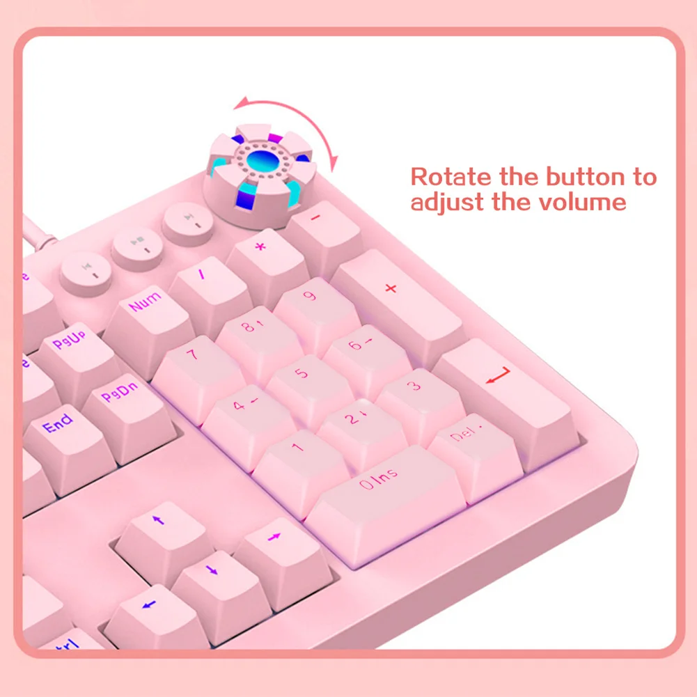 

Gaming Keyboard 104 Keys Blue Switches Stylish Anti Ghosting Plug And Play Ergonomic Mechanical For PC Laptop RGB Backlight
