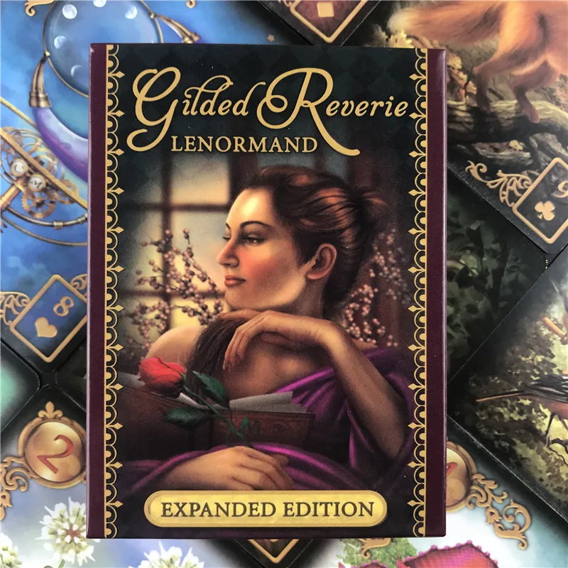 

Gilded Reverie Lenormand: Expanded Edition English Tarot Cards Mass Market Paperback With PDF Guidebook Games For Children Adult