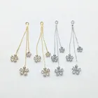 Новое поступление! 10 шт., золотистые серьги с цирконом, 75 х10 мм