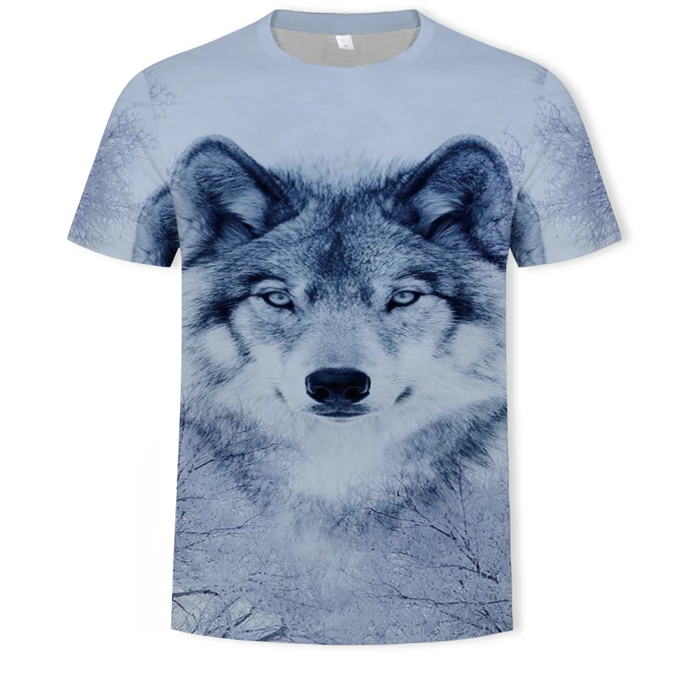 

Summer 3D printing short-sleeved men's and women's casual fashion Harajuku hip-hop animal fox personality O-neck T-shirt
