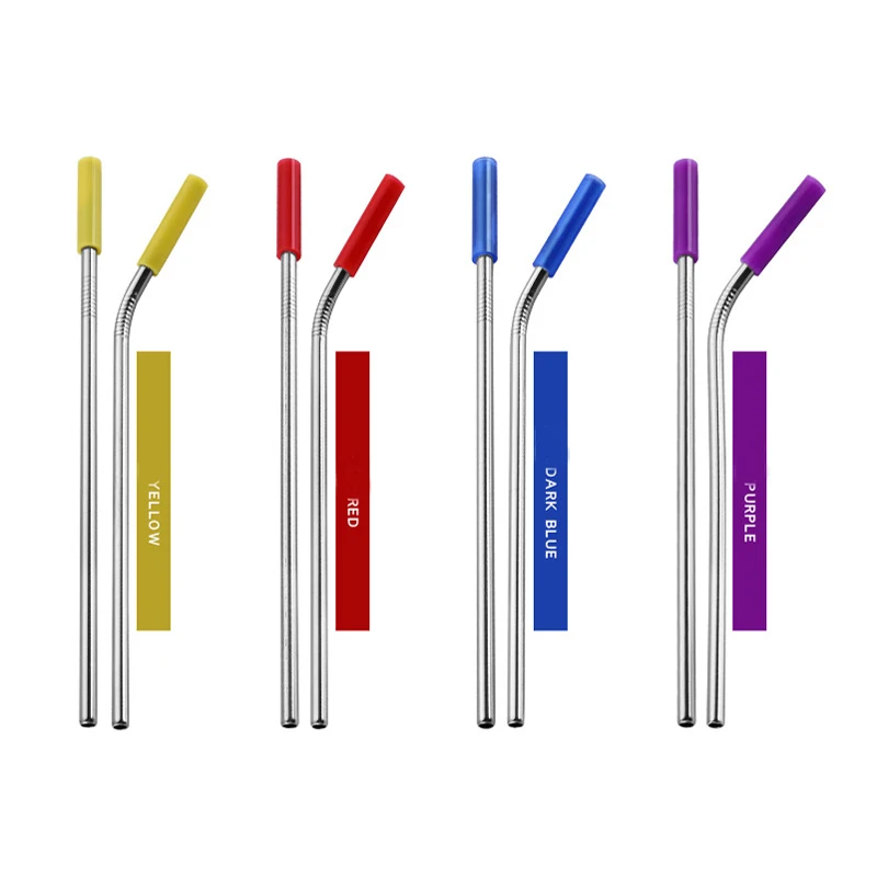 

1000pcs Stainless Steel Drinking Straws Tumbler Reusable Replacement Straws With Silicone Sleeve Teeth Protector Wholesale K2