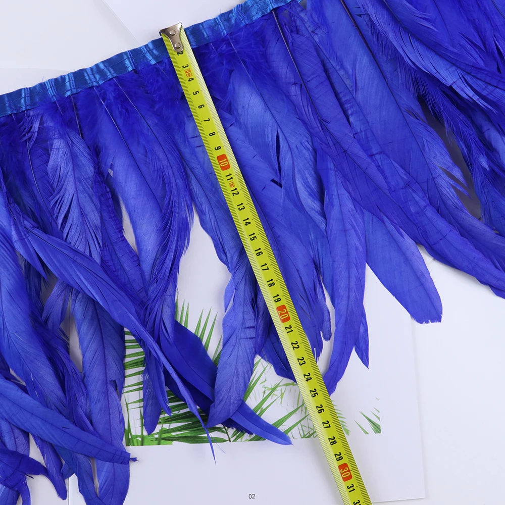 

1Meter 25-30CM Natural Rooster Feathers Tail Trim Cock Plumes Fringe For DIY Sewing Clothing Accessories Party Home Decoration