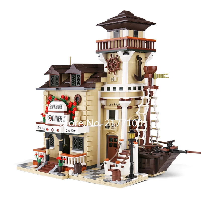 Новые идеи серии старый рыбацкий магазин модель строительные блоки Набор