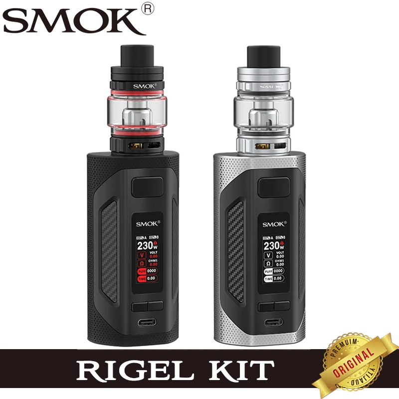 Оригинальный набор для вейпа SMOK Rigel с боксмодом мощностью 230 Вт TFT-экран емкость TFV9