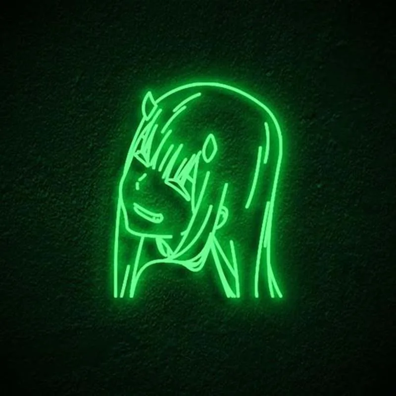 Zero-signo de dos Led ne&oacute;n, decoraci&oacute;n personalizada, acr&iacute;lico para tienda, fiesta, regalo, decoraci&oacute;n Kawaii para el hogar-2