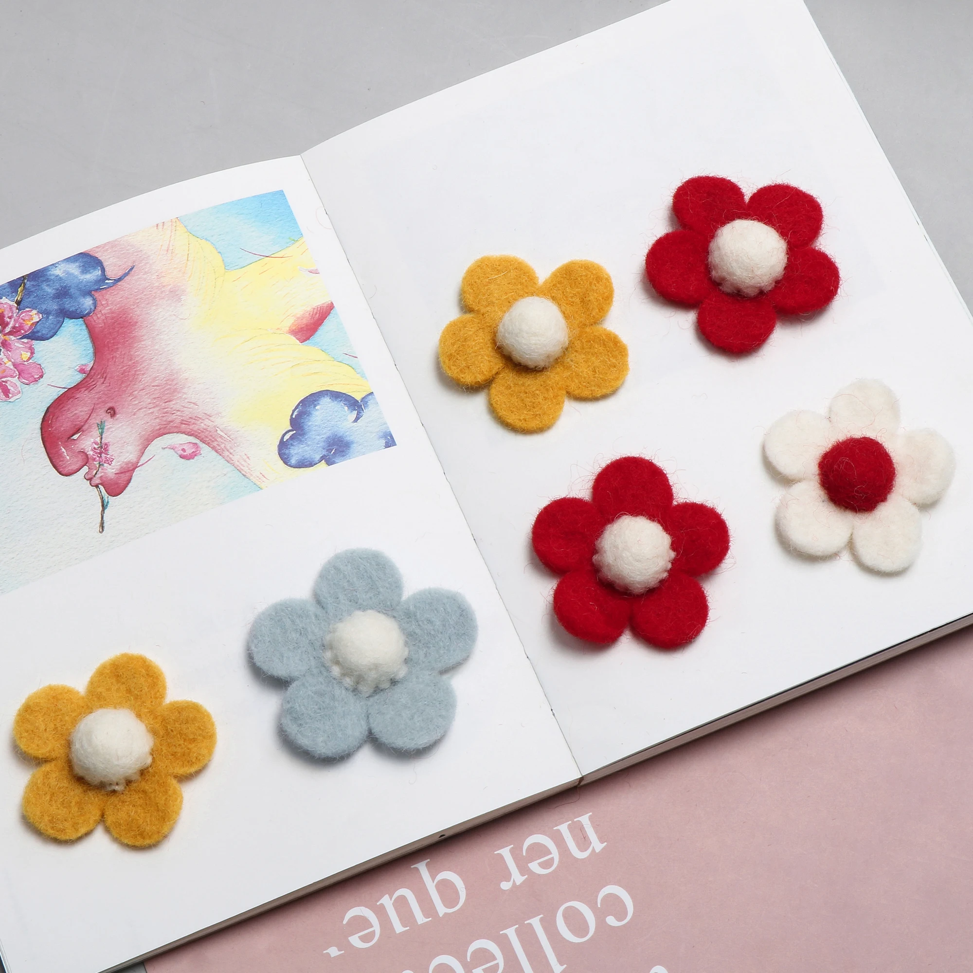 Супер фетр тыкать музыку контрастных цветов милый детский веселый цветок DIY