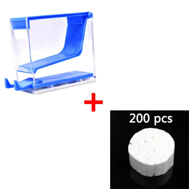 Dispenser and 200pcs Стоматологический диспенсер для хлопковых рулонов, держатель для пресса, коробка синего цвета, пластиковый стоматологический инструмент, стоматологический ортодонтический - Цвет: Dispenser and 200pcs
