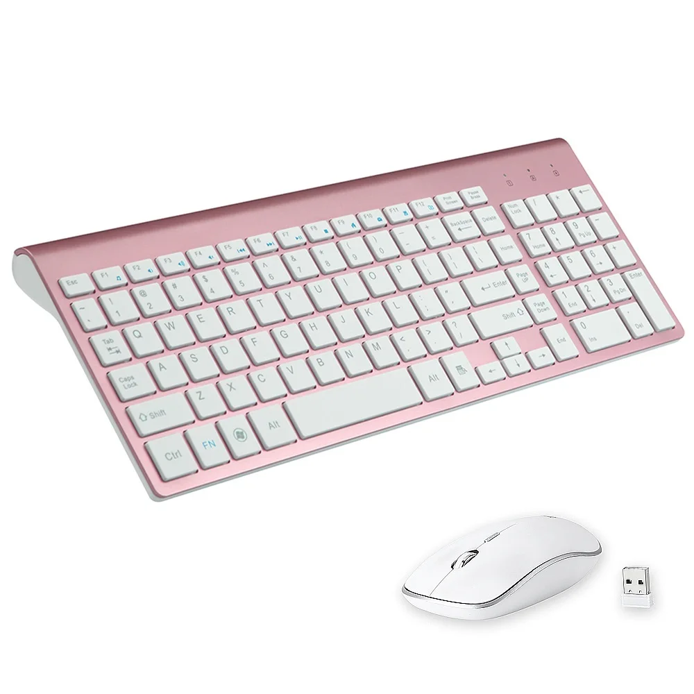

Portable Wireless Mouse Keyboard Sets 2.4G Wireless Mouse Full Size 102 Keys Gaming Keyboard for Computer Tablet