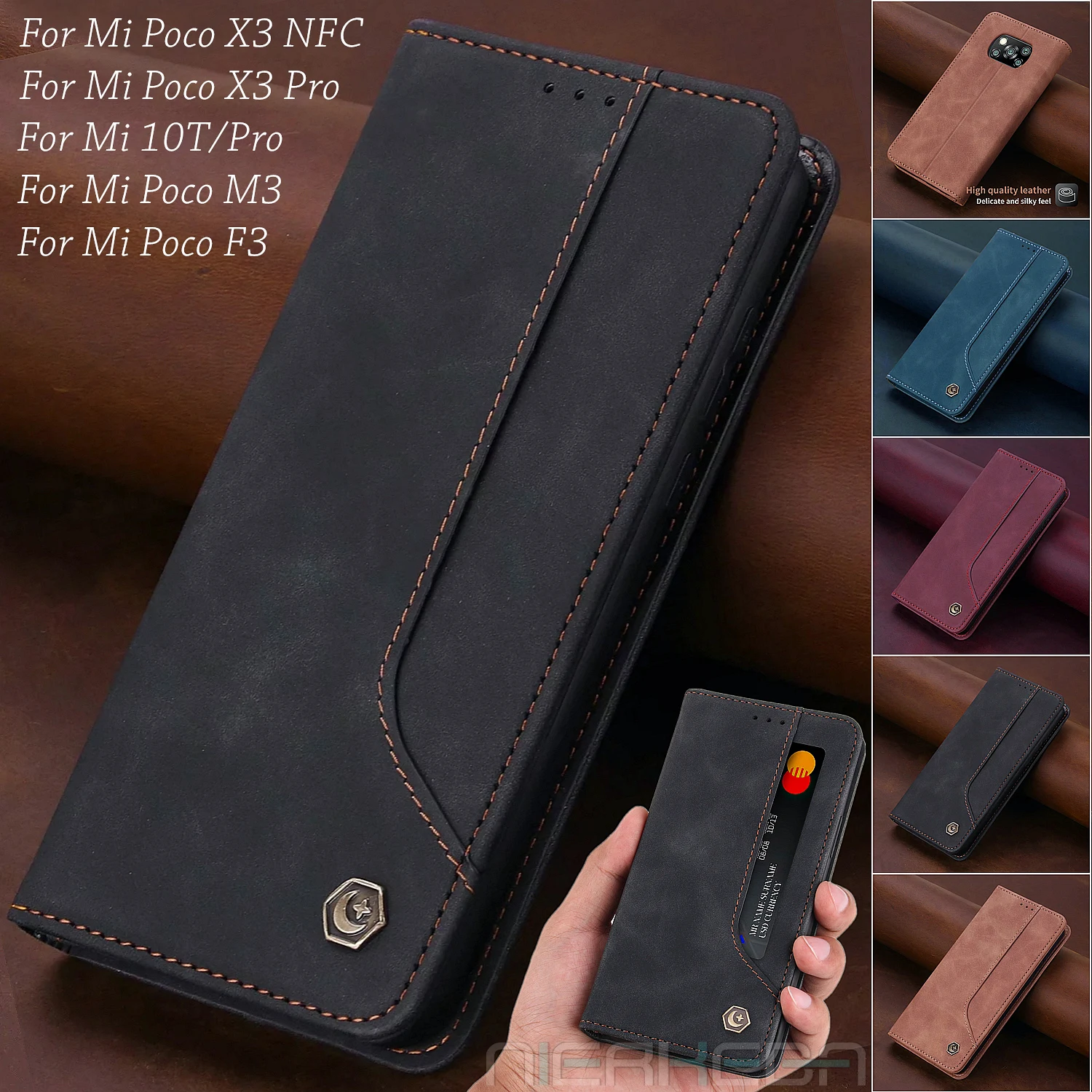 

Flip Leather Case For Xiaomi Mi Poco X3 NFC F3 M3 10T Pro 11 Lite Magnetic Wallet Redmi Note 10 Pro Max 10S 9T Card Solt Cover