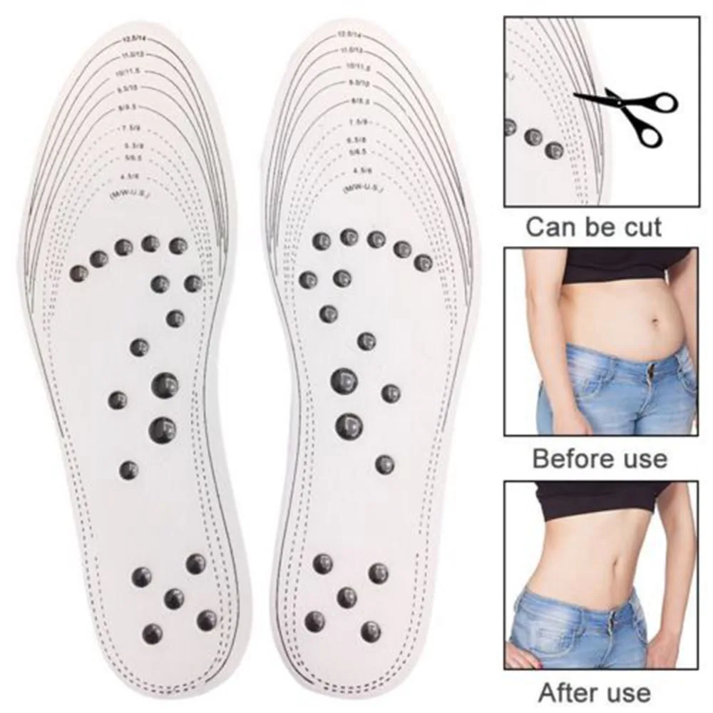 

New Unisex Feet Massage Insoles Magnetic Weight Loss Acupressure Slimming Insoles Foot Care Shoe Gel Inserts Insoles