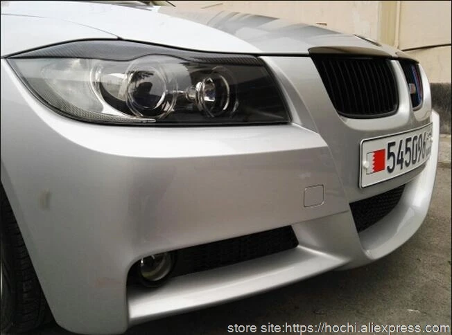 100% Высокое качество настоящие Углеродные волоконные фары Брови Веки Чехол для BMW