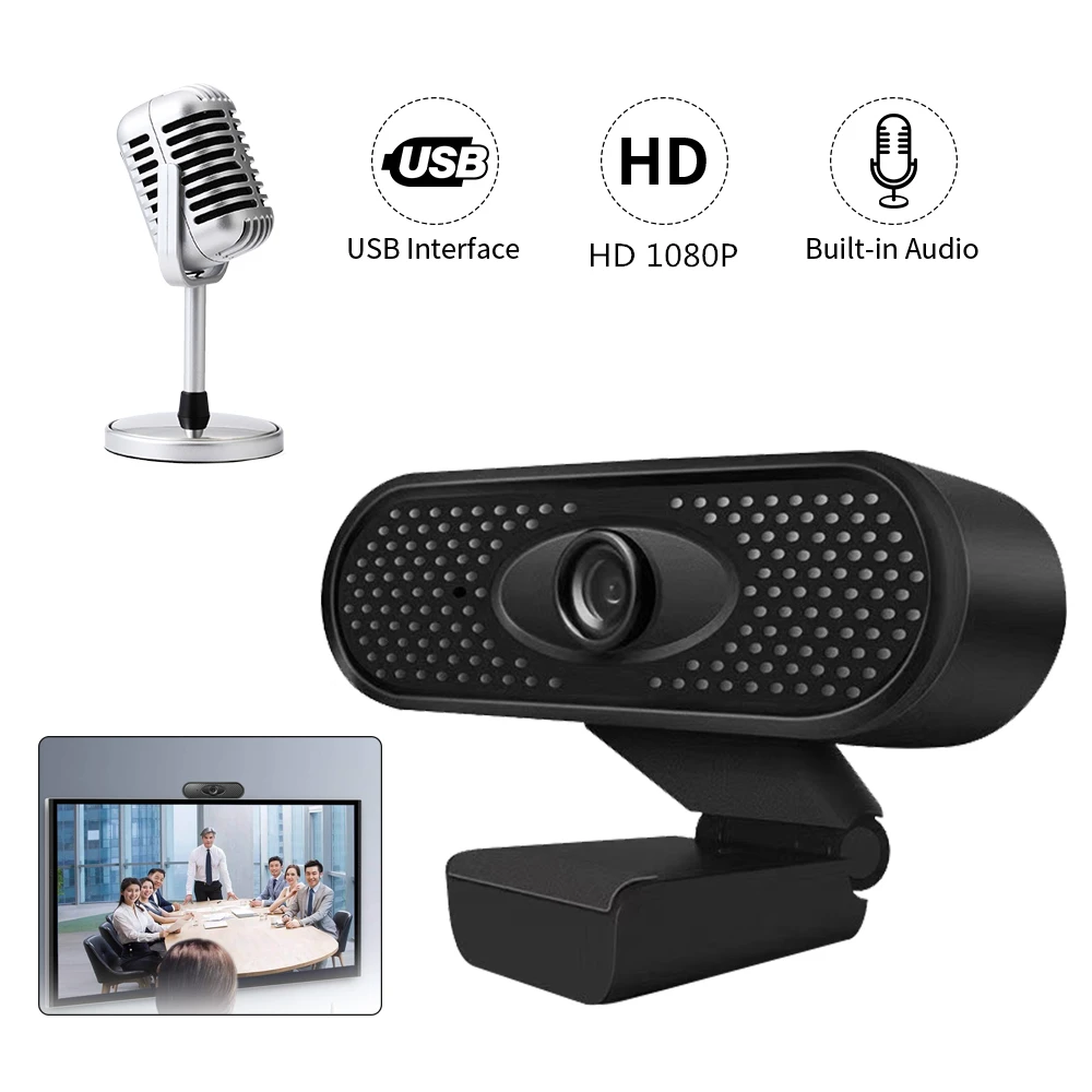 HD 1080P USB веб-камера с автофокусом Компьютерная камера встроенный