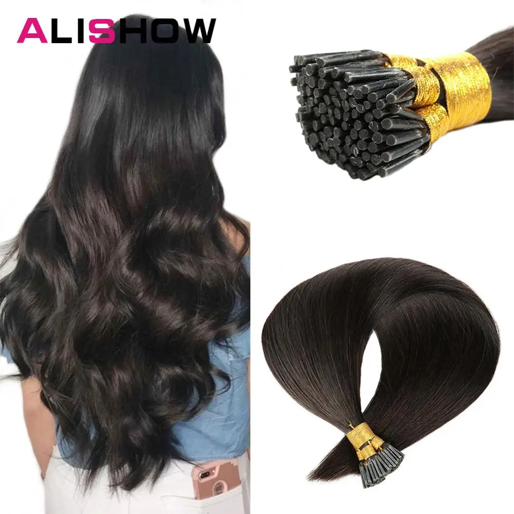 Накладные человеческие волосы Alishow I Tip 1 г/локон предварительно скрепленные 16