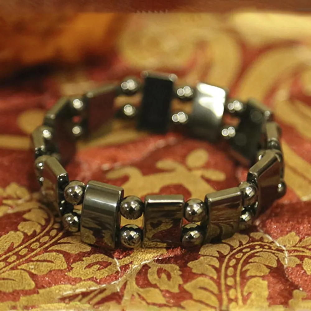 Модный черный Магнитный гематит исцеляющий браслет с бусинами для похудения