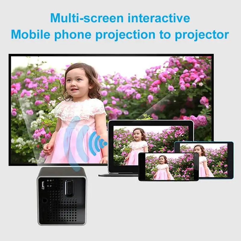Мини проектор телефон с проектором UNIC P1S HD Wi-Fi беспроводной DLP карманный 40 лм