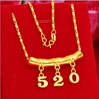 hi wedding 520 letter 24k gold pendant necklace for party jewelry with chain choker birthday gift girl
