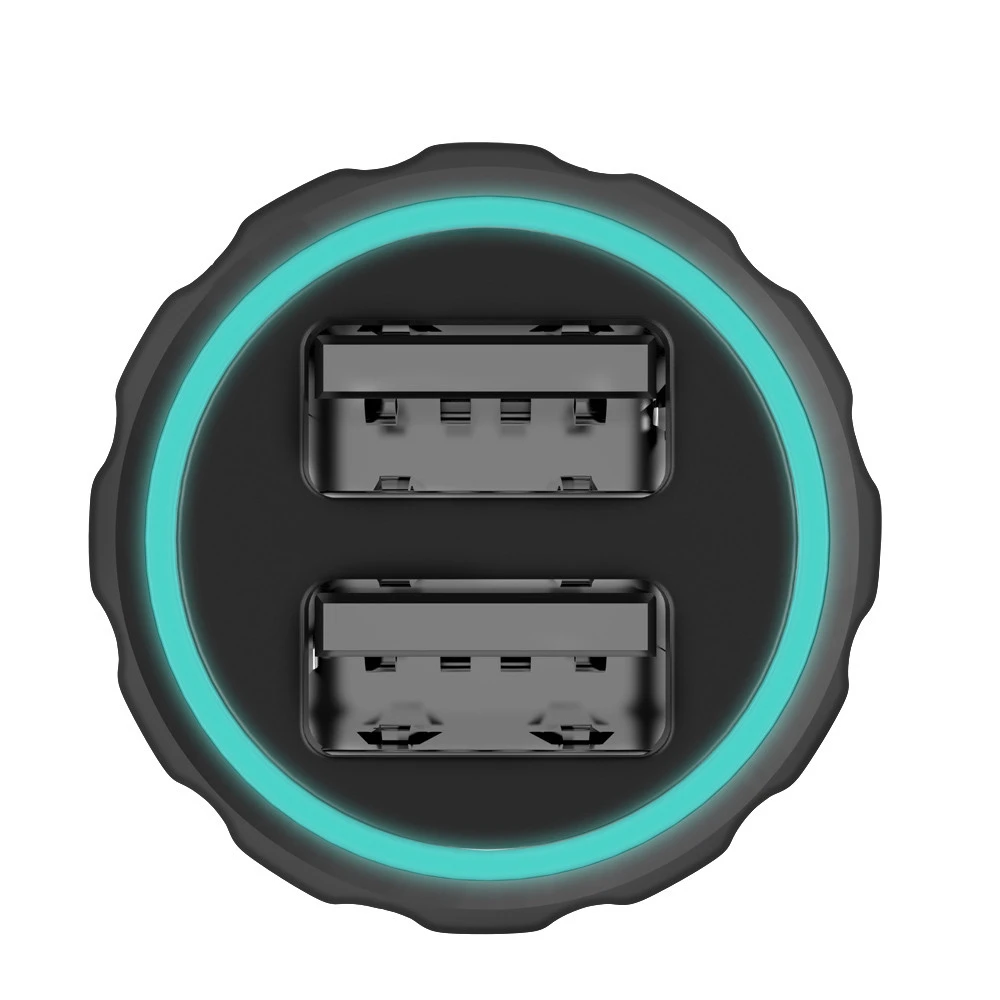 3.1A Двойная зарядка USB двухточечная дыхательная лампа для защиты автомобиля 2