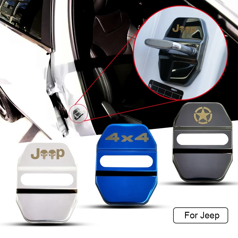 4 шт. защитный чехол для замка двери автомобиля Jeep Renegade Compass Patriot Cherokee Wrangler Grand