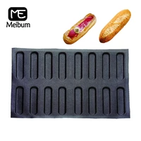 16 cavity porous silicone bread mold party long loaf pan eclair baguette bun mould non stick bakeware baking tools
