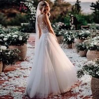 alagirls boho wedding dress 2020 satin v neck flower embroidery plus size beach wedding dresses robe de soir%c3%a9e de mariage