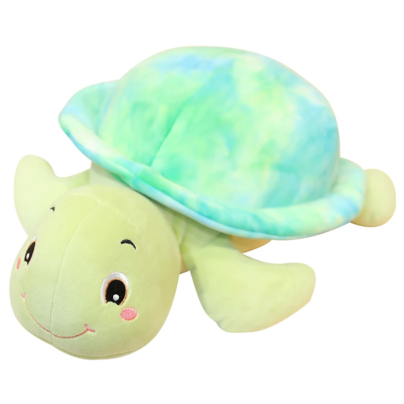 

High QualityColorful sea Tortoise plush toys stuffed soft PP Cotton pillow Cushion Rainbow Turtle doll Christmas present kids