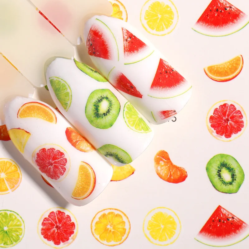 1 лист наклейки для ногтей животные фрукты Рождественские серии смешанные узоры