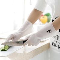 factory direct sales translucent dishwashing white gloves white womens waterproof kitchen washing bowl plastic housework