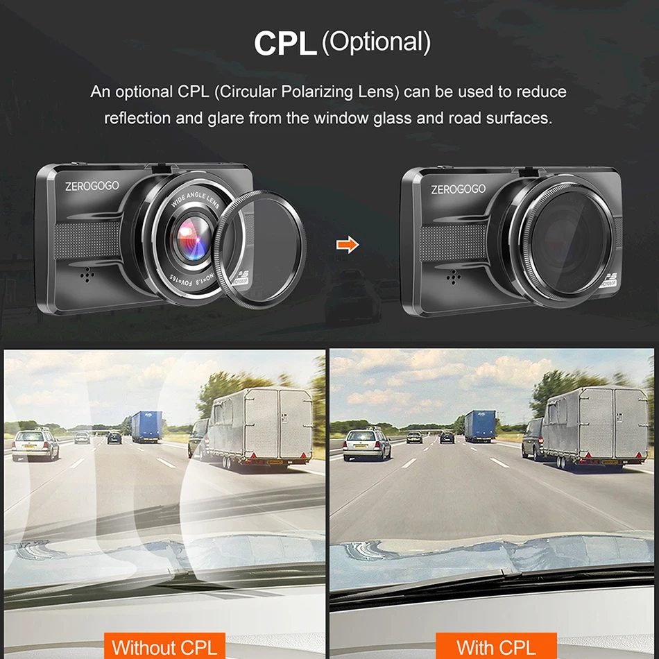 

Ruccess CAR DVR Full HD 1080P Dash Cam with GPS CPL Car Camera Video Recorder 3.0 IPS Super Night Vision 24H Parking Mode WDR