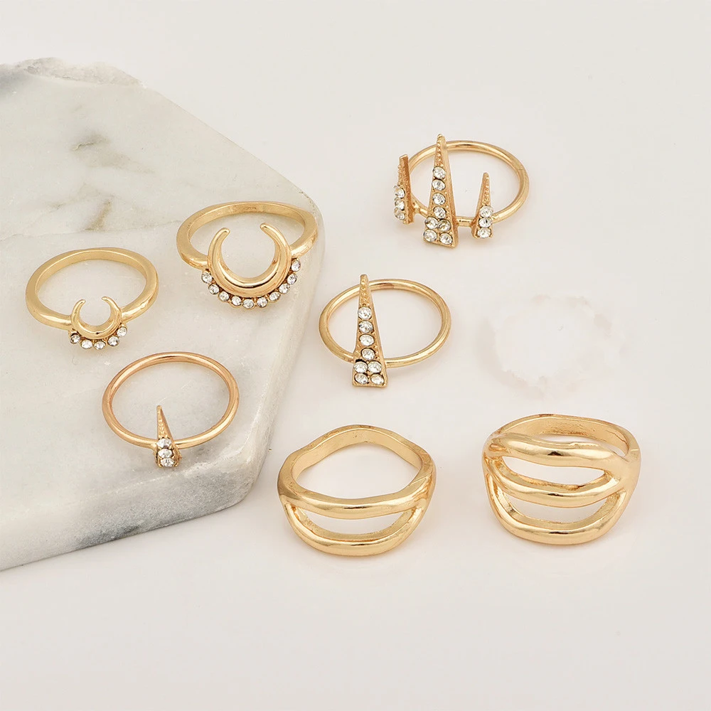 Комплект женских геометрических колец средней длины в стиле Бохо | Украшения и