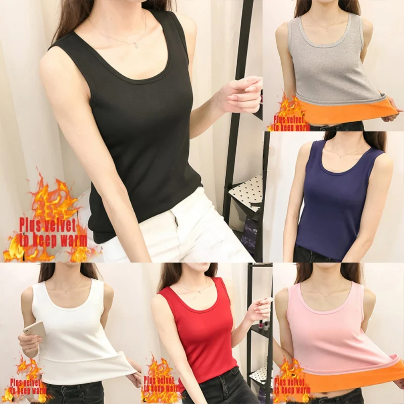 Зимнее термобелье женские топы Золотой бархатный жилет плюс кашемировая Толстая