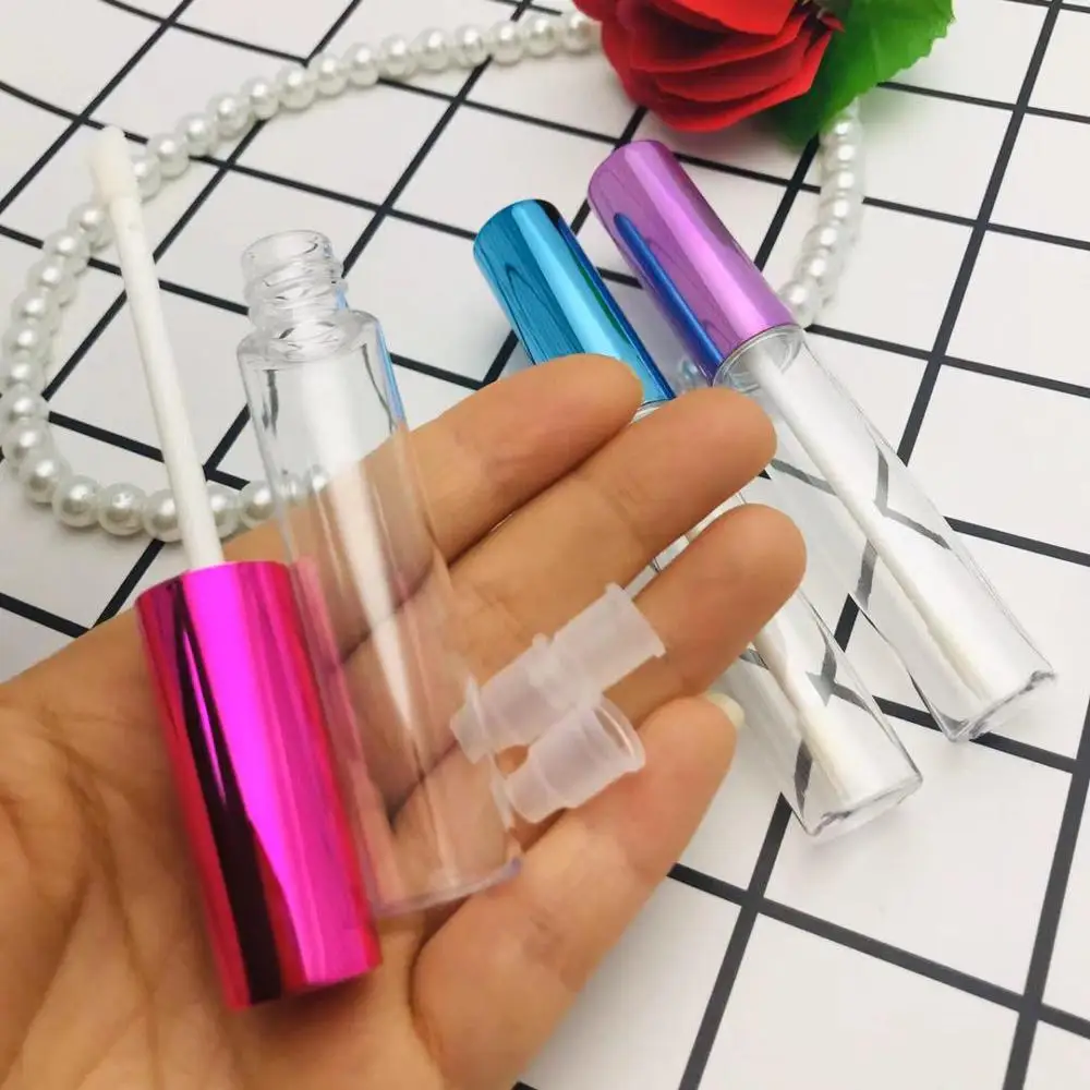 

10/50/100pcs 10ml Lip gloss tubes Clear Empty lip glaze container Purple,Blue lid Lipgloss Cosmetic packing