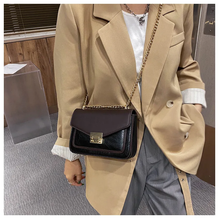 

Elegant Square Crossbody Bag 2020 Fashion New High Quality Pu Leather Women's Designer Handbag Chain Shoulder Messenger Bag