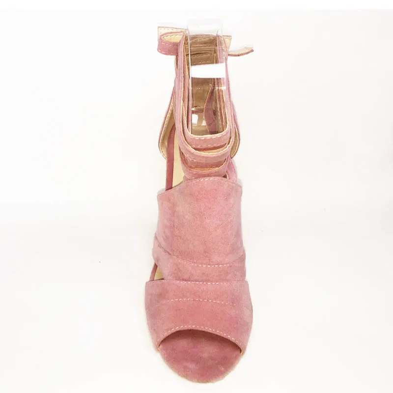 

2021 Summer Women Chunky High Heels Sandals Ankle Cross Strap Female Round Toe V Shape Cover Heel Woman Pumps Party Dress Shoes