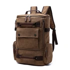 Винтажный холщовый рюкзак для мужчин, школьный ранец, вместительные дорожные сумки для ноутбука