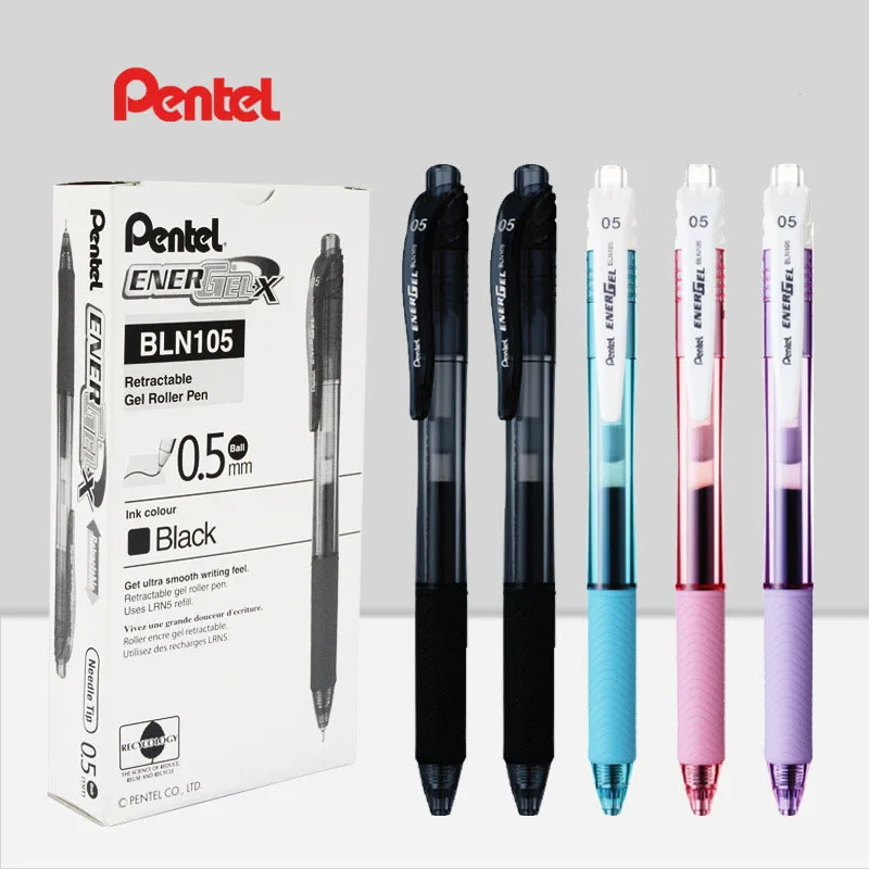 12 шт./кор. Япония Pentel BLN 105 гелевые ручки 0 5 мм Гладкие чернила Lapices гелевая ручка