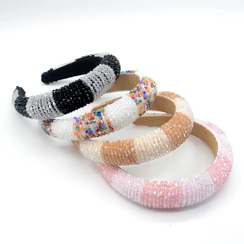 

Роскошная блестящая повязка Стразы для девочек, обруч для волос с бриллиантами, аксессуары для волос для женщин, повязки на голову с кристал...