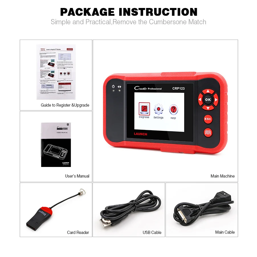 LAUNCH CRP123 OBD2 считыватель кода своими руками OBD 2 ODB2 диагностический инструмент