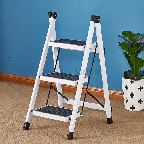 

Folding Step Ladder Stool Three-step Thickened Iron Pipe Indoor Kitchen